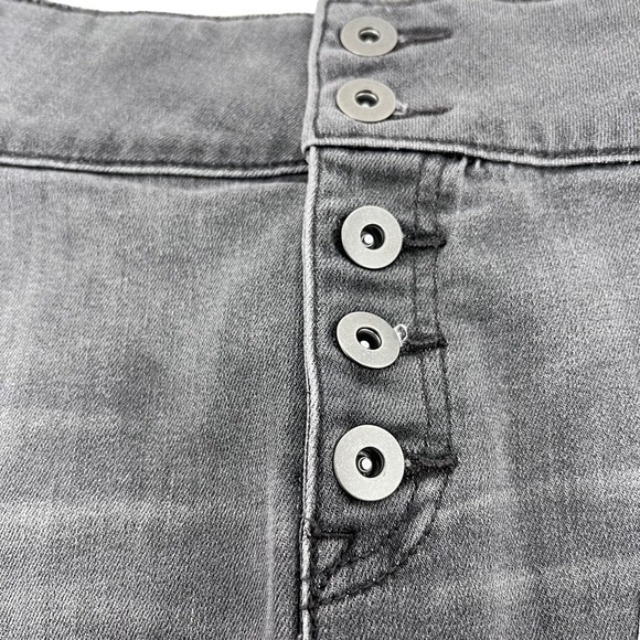 Prana Aubrey Denim Skirt Charcoal Gray Cotton Mini Length Skirt Size 0 Stretch - Picture 9 of 13